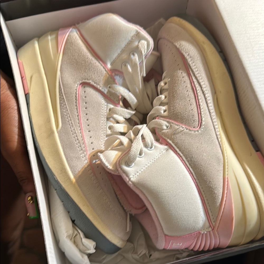 Stylish Pink and Cream Sneakers